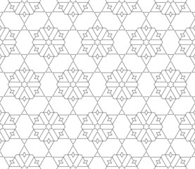 Vector Abstract Seamless Geometric Islamic Wallpaper. 
