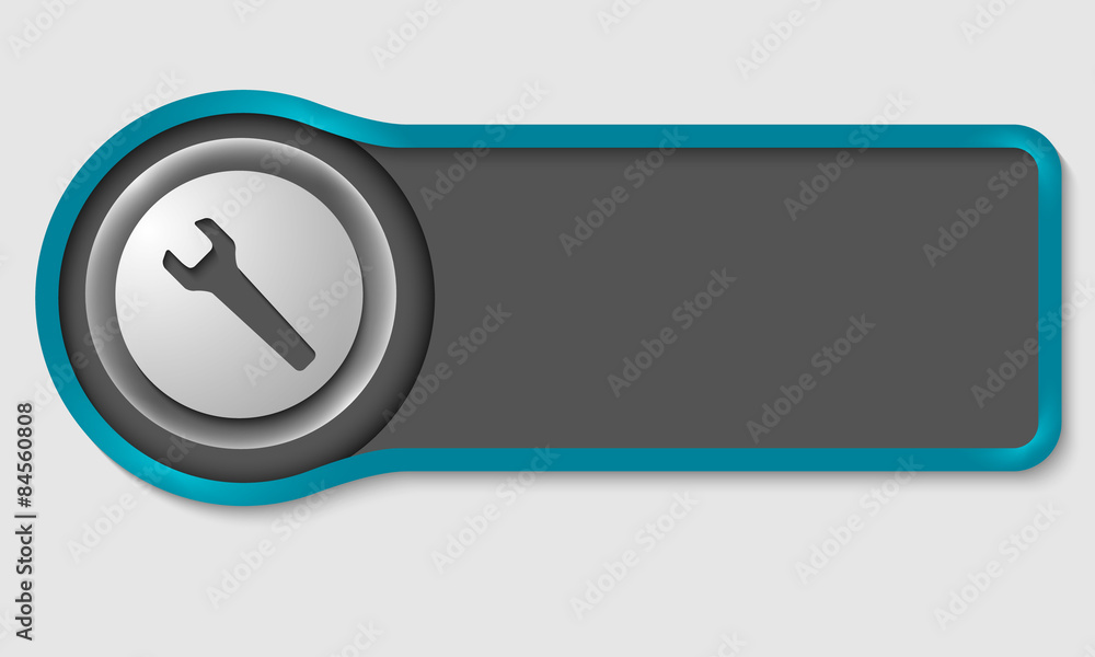 Aufkleber abstract button for your white text and spanner