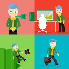 Set of businessman pose character concepts