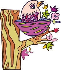 Птичка на дереве