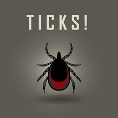 vector image of a tick drunk the blood - tick stop sign