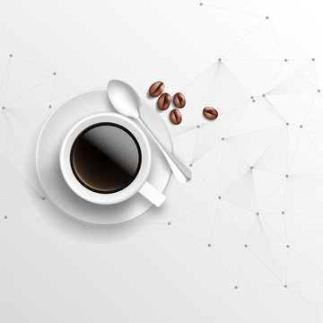 coffee cup and business background. Vector Eps 10