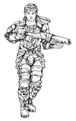 Obraz premium Future Man III a combat soldier