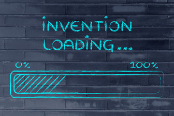 Naklejka na ściany i meble funny progress bar with invention loading