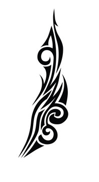 Tribal tattoo vector designs sketch. Simple abstract black ornament on white background. Designer isolated art element for ideas decorating the body of women, men and girls arm, leg.