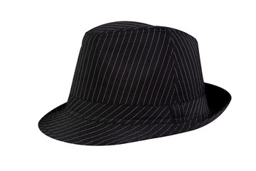 Black striped Hat isolated on white