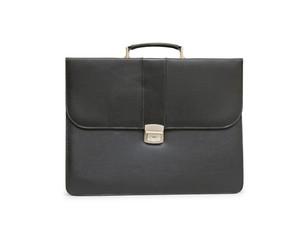 Business leather briefcase isolated