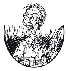 Mad Person with knife