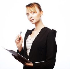 young business woman with paper