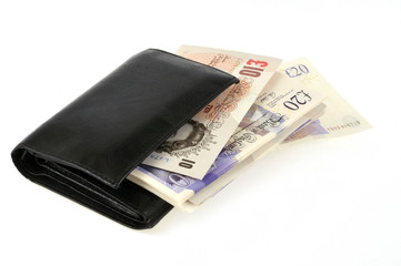 Portefeuille plein de livres sterling