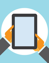 tablet computer in user hands