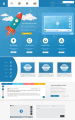 Flat Website Template Vector Eps 10 