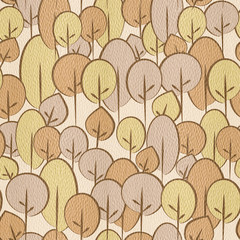 Abstract decorative trees - seamless background - White Oak wood