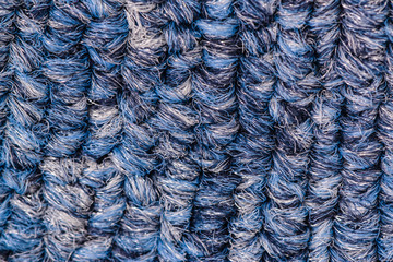 Macro of blue fabric texture background. textile, carpet