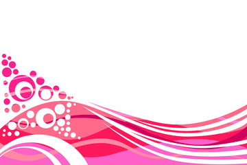 Pink and red lines and circles abstract background 