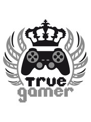 true gamer king krone controller logo könig 8 bit 