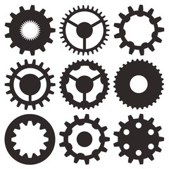 Vector collection of gear wheels