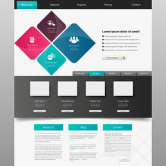 Website design template, vector.