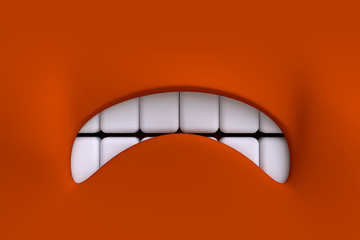 Cartoon mouth. Element character's face.