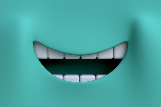 Cartoon smile. Element character's face.