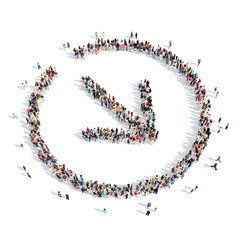 People in the form of arrows.