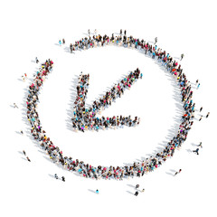 People in the form of arrows.