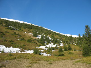 Fototapeta na wymiar Весенний снег в горах