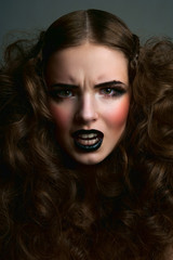 Fototapeta premium Angry fashion beauty female model