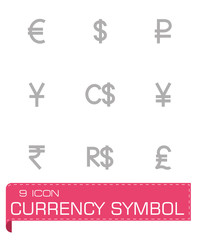 Vector Currency symbol icon set