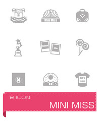 Vector Mini Miss icon set