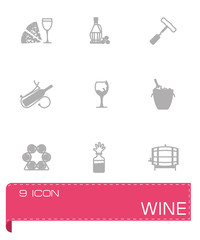 Vector Wine icon set