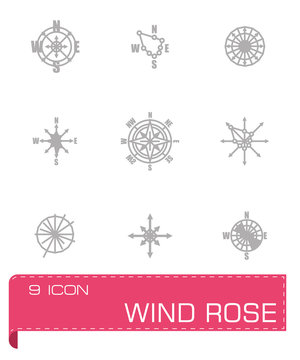 Vector Wind rose icon set