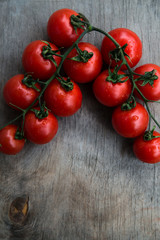 fresh red delicious tomatoes  in heart shape plate