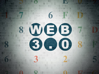 Web design concept: Web 3.0 on Digital Paper background