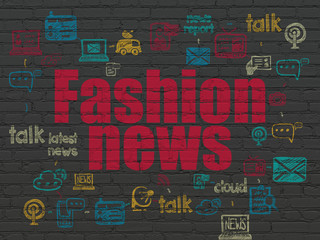 News concept: Fashion News on wall background