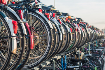 Bicyles parked in Delft