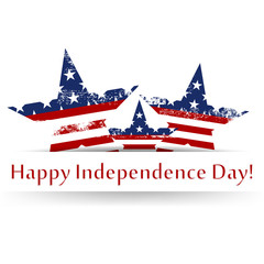 Independence day card over white background