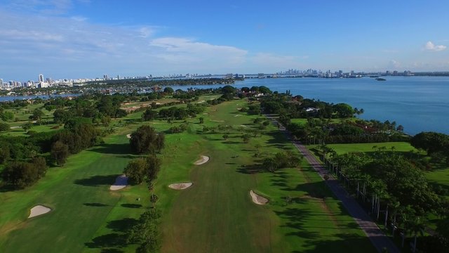 Aerial drone video of Indian Creek Miami Beach FL 4k