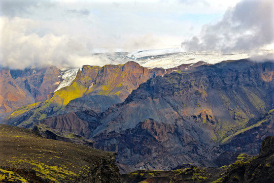 Blick von Eyjafjallajökull, Island
