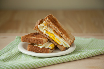Fried Egg Sandwich on Whole Grain Toast - Breakfast