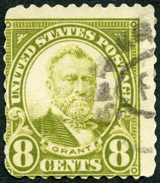 USA - 1923: shows portrait of Hiram Ulysses S. Grant (1822-1885), 18th President of USA