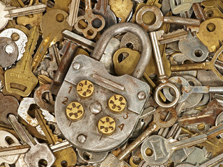 Old lock and keys.