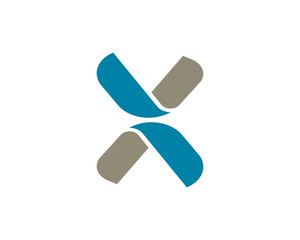 X Ribbon Letter Alphabet Logo Logotype