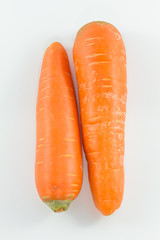Nutural Color and Fresh Carrot in Isolated Background