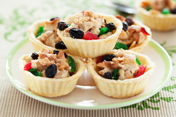 cashew nut pie put on plate for refreshment