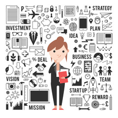 The girl in the business concept.