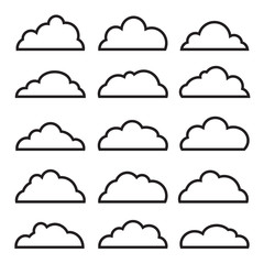 Set of Blue Vector Design Elements. Clouds.