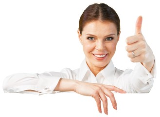 Women, Billboard, Thumbs Up.