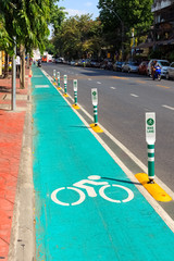 Bike Lane in Bangkok, Thailand.