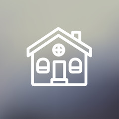 Church building thin line icon